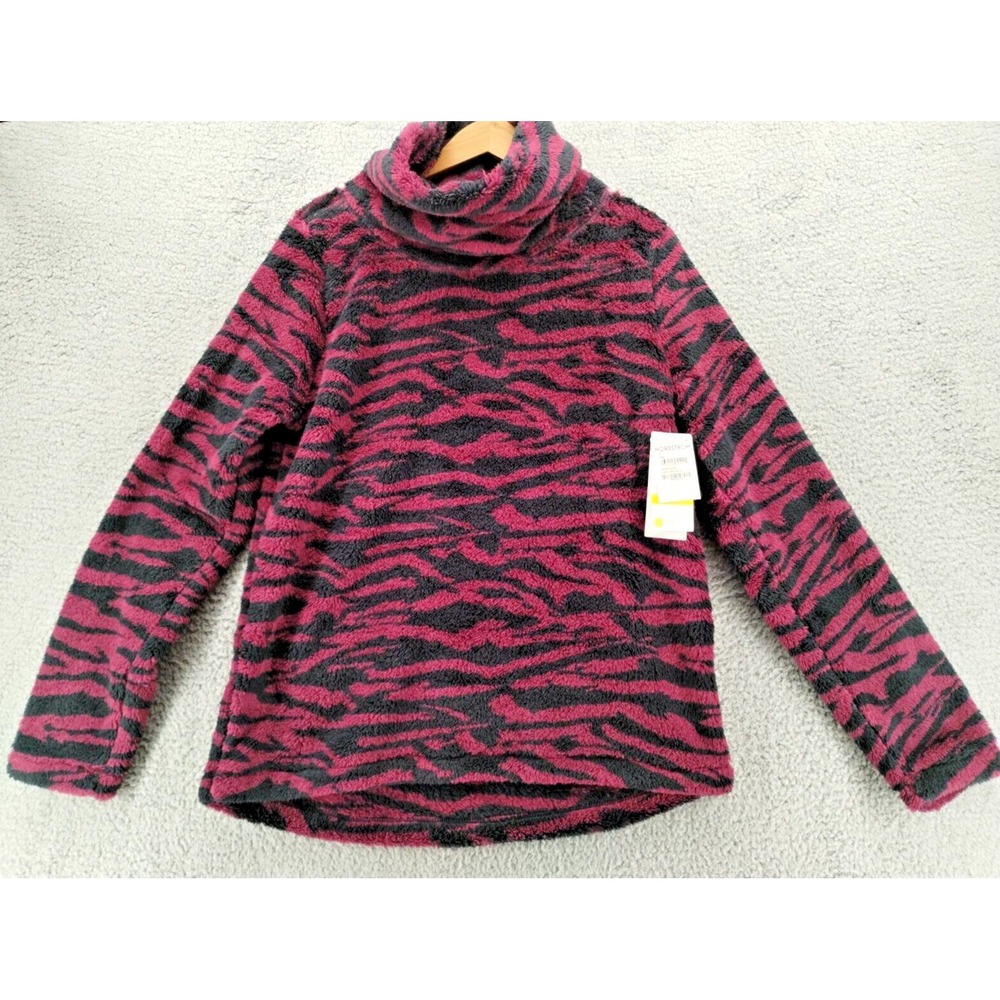 Zella Pullover Womens Small Nikki‎ Furry Fleece Purple Nectar Wild Zebra Sweater